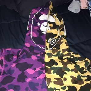 Bape camo full zip hoodie .